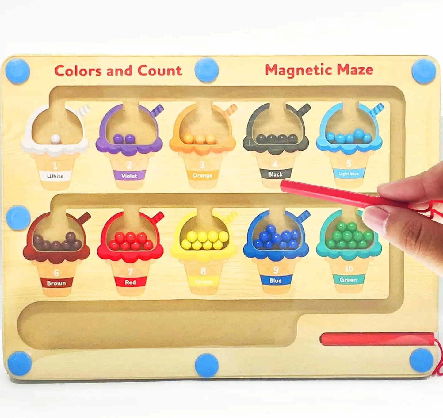 Magnetic Maze Color Sorting Game