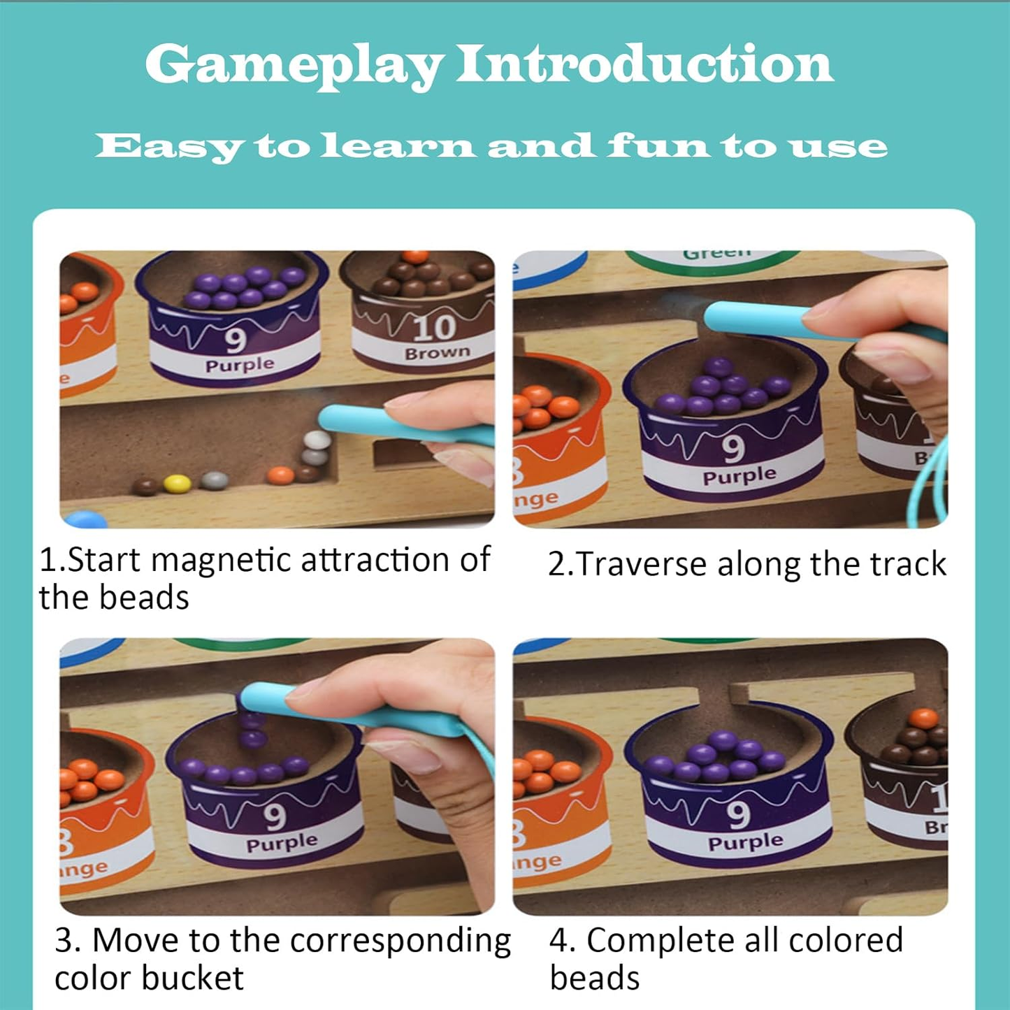 Magnetic Maze Color Sorting Game