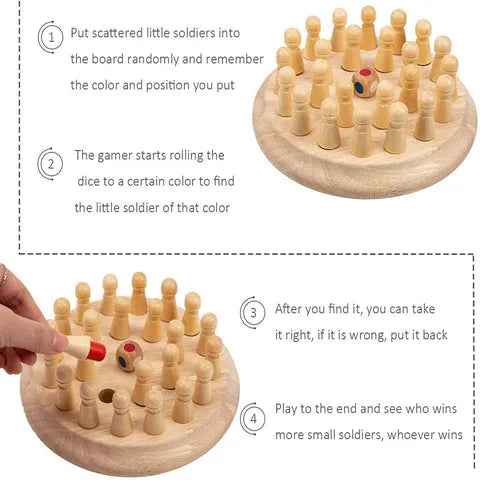 Wooden Memory Match Stick Chess Game
